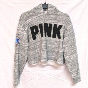 Pink Victoria's Secret Crop Top Hoodie